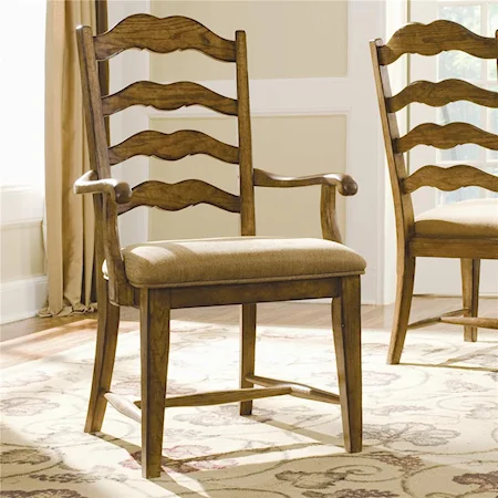 Ladder Back Arm Chair with Tapered Legs